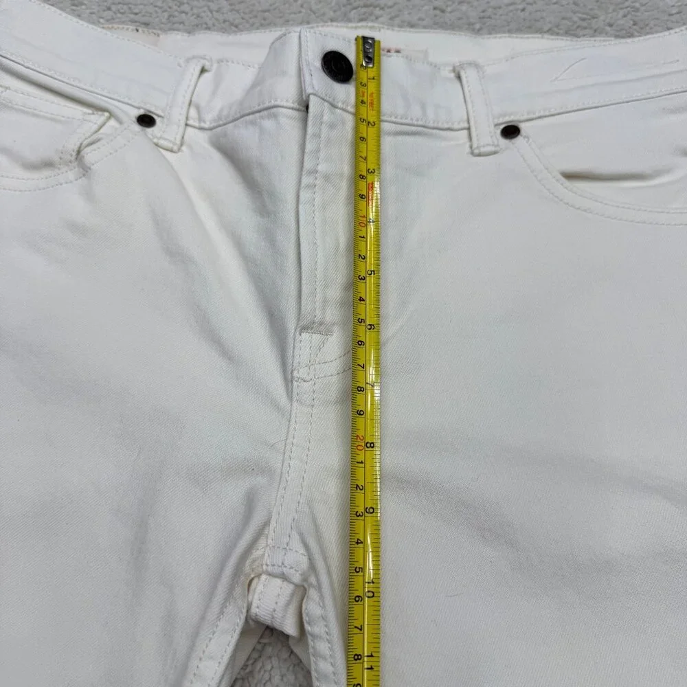 Johnny Was The Cropped Boyfriend Jean Women's Off White Pants Fray Hem, Size 27 - Picture 10 of 13